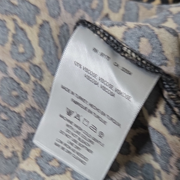 Maeve By Anthropologie Juno V-Neck Dress 3/4 Sleeve Leopard Cheetah Print - Picture 6 of 7